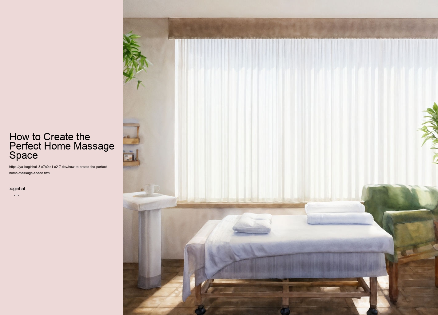 How to Create the Perfect Home Massage Space